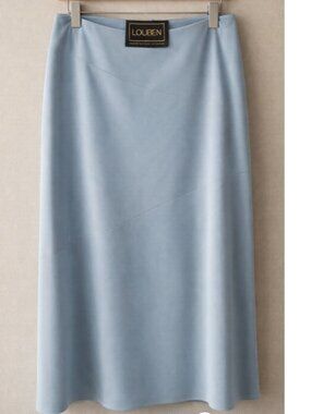 Louben Light Blue Midi Skirt | Size 12 | Made in Canada | Elegant Workwear